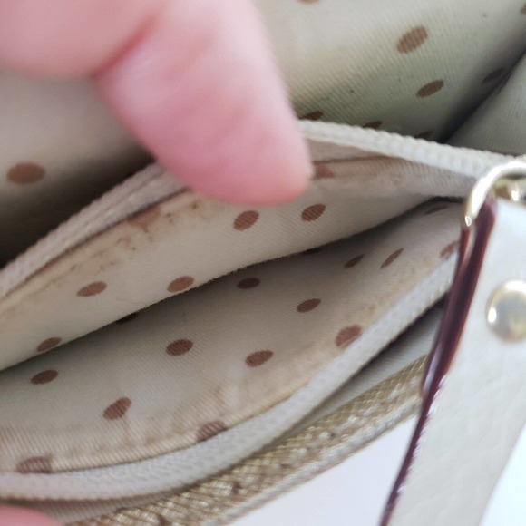 Kate Spade ID Window Wallet Coin Card Key Ring Case Metalic Gold Small Poor - Picture 4 of 8